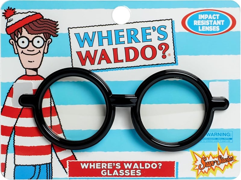 Sun-Staches Where's Waldo Glasses | Official Waldo Costume Accessories | One Size Fits Most - Image 1